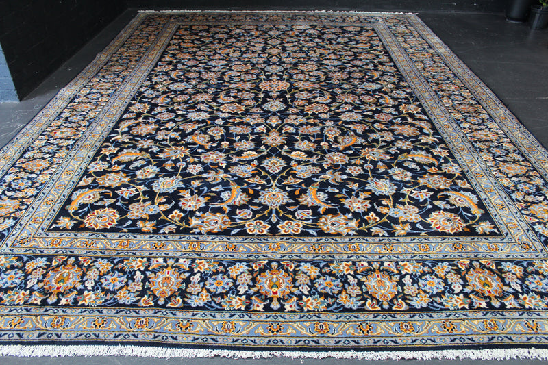 MOEED/ 415x300 CM GOLDEN BLUE KASHAN RUG