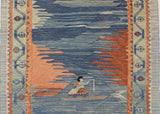 GOLNAR/ 314x83 CM SHIRAZ KILIM RUG RUNNER