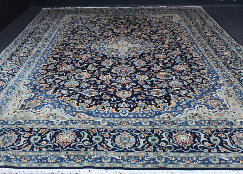 VAJID/ 396x290 CM GREEN BLUE KASHAN RUG